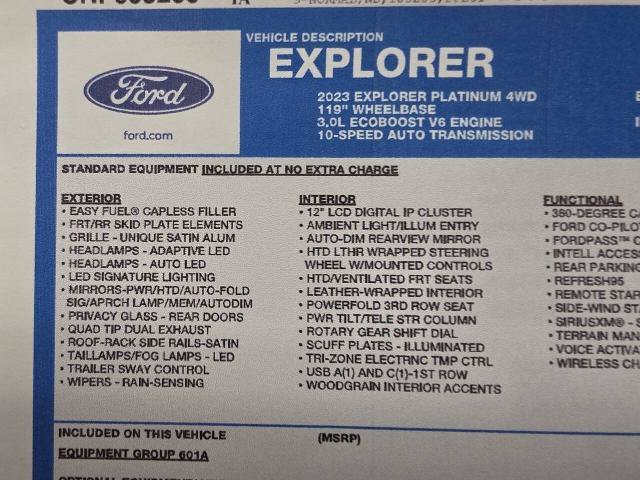 Certified 2023 Ford Explorer Platinum w/ Technology Package AWD/4WD image 18