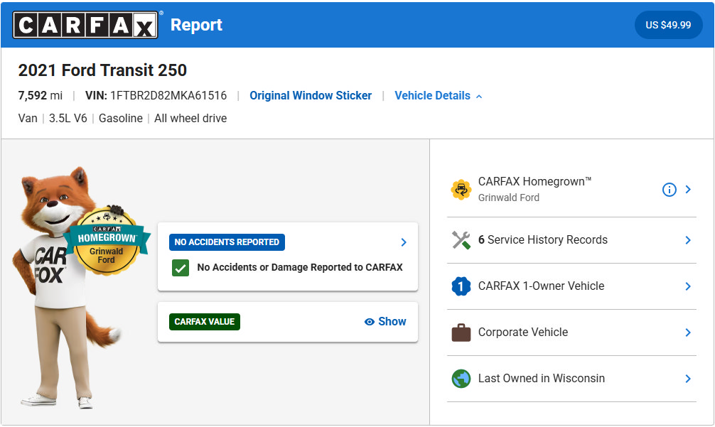 Certified 2021 Ford Transit 250 Medium Roof AWD image 4
