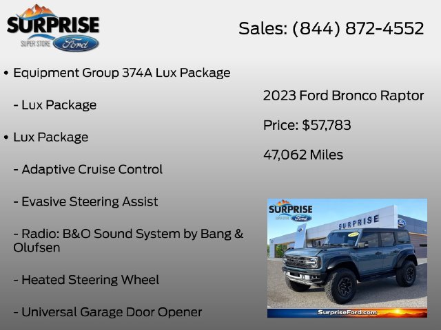 Certified 2023 Ford Bronco Raptor AWD/4WD image 7