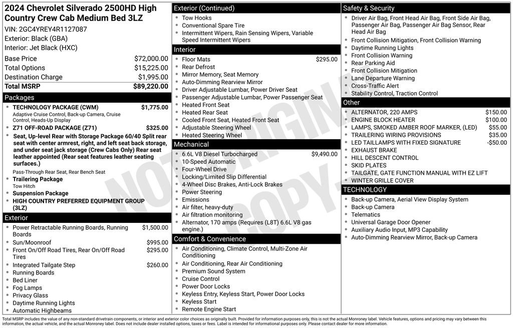 Used 2024 Chevrolet Silverado 2500 High Country w/ Technology Package AWD/4WD image 8