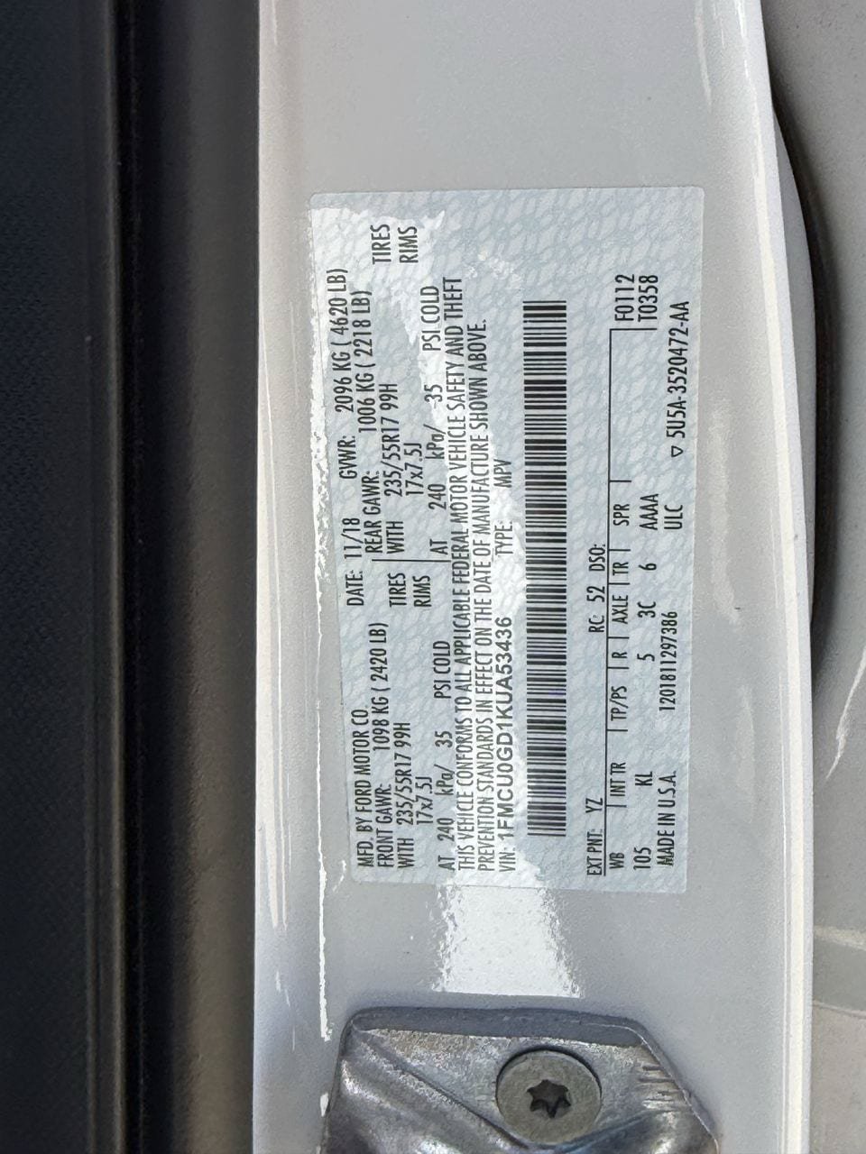 Certified 2019 Ford Escape SE FWD image 31