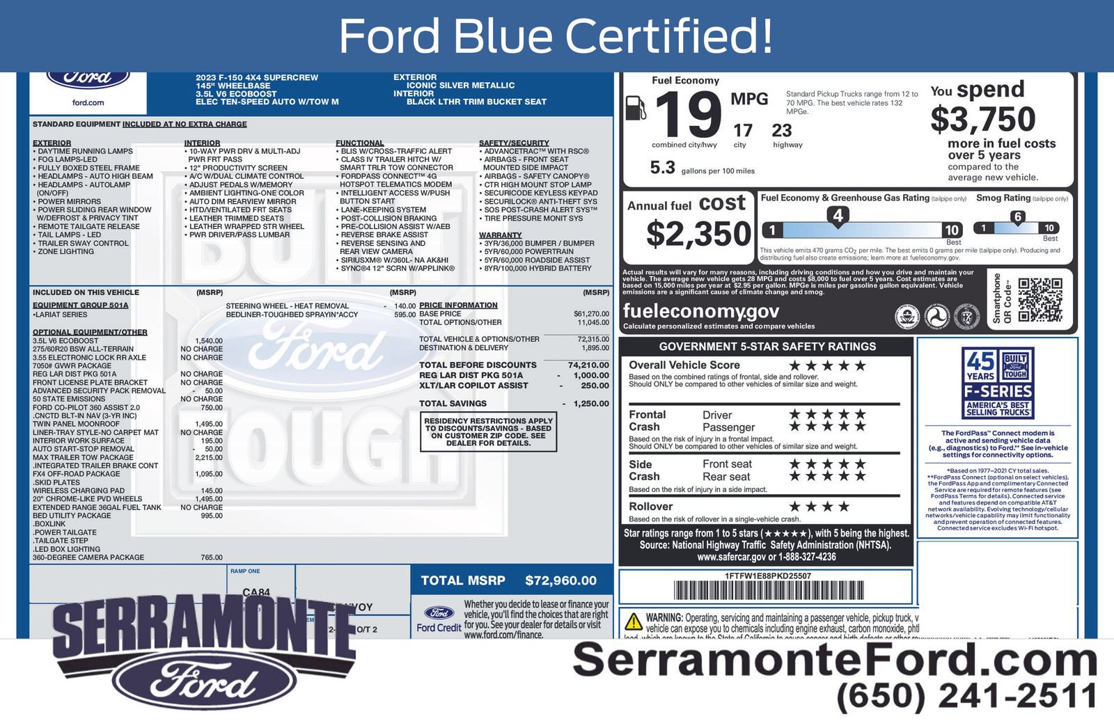 Certified 2023 Ford F150 Lariat w/ Max Trailer Tow Package AWD/4WD image 21