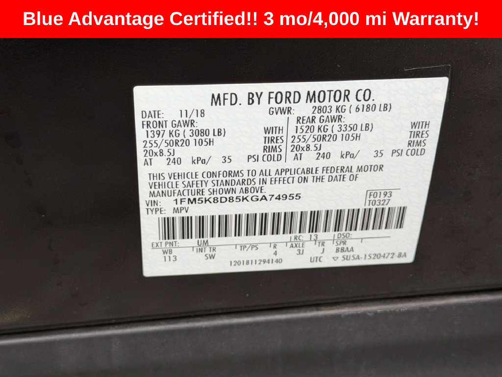 Certified 2019 Ford Explorer XLT w/ Equipment Group 202A AWD/4WD image 29