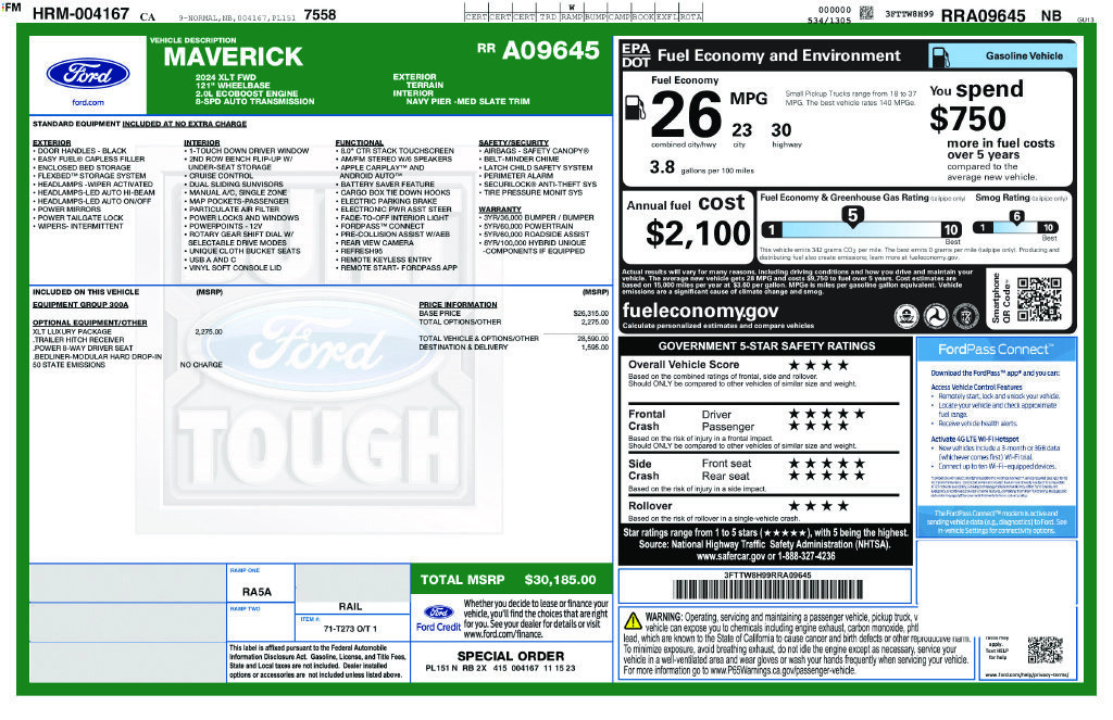 Certified 2024 Ford Maverick XLT w/ XLT Luxury Package FWD image 2