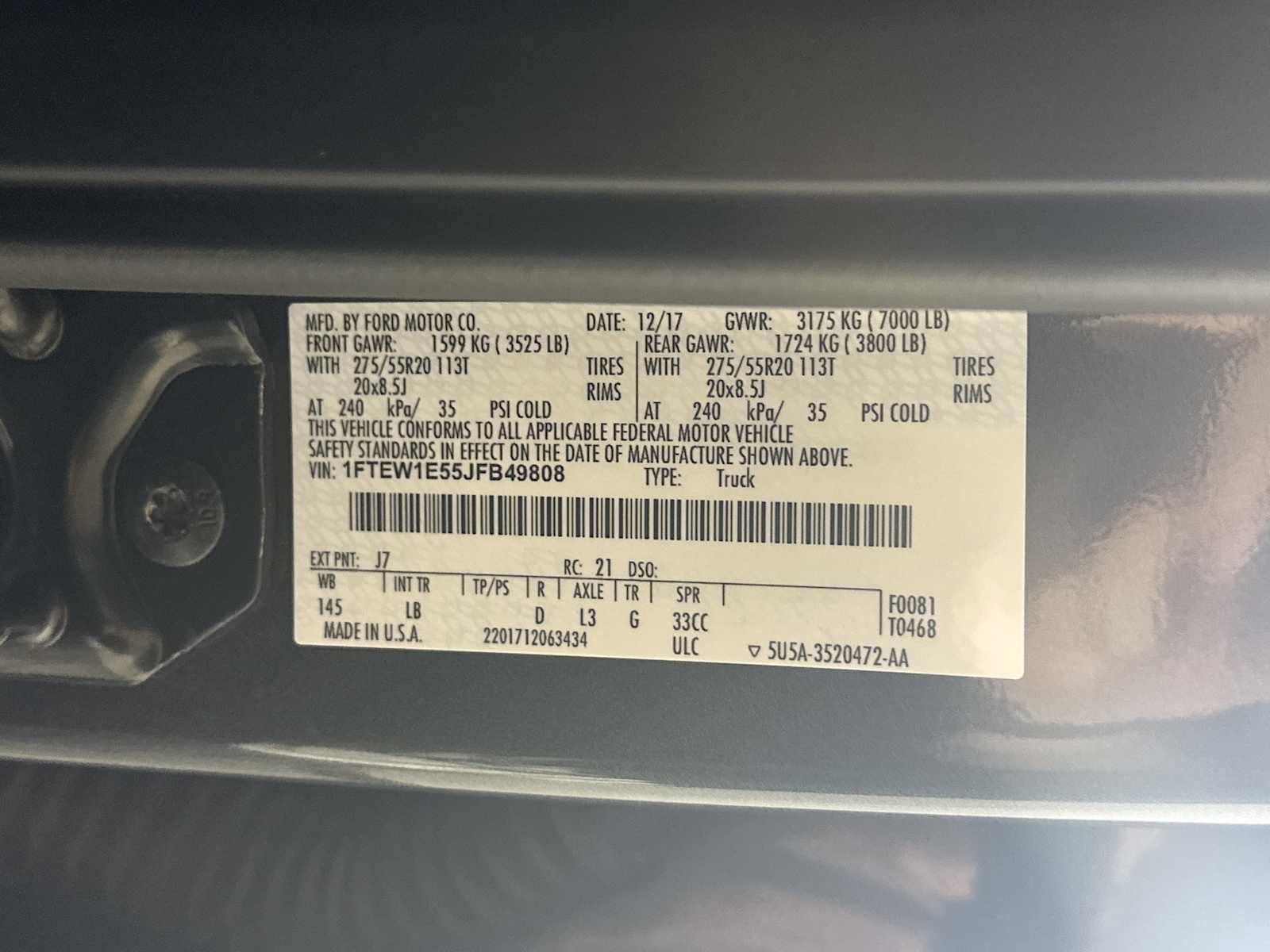 Certified 2018 Ford F150 Lariat w/ Equipment Group 502A Luxury AWD/4WD image 35