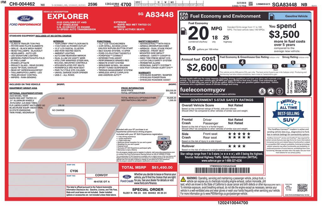 Certified 2025 Ford Explorer ST AWD/4WD image 27