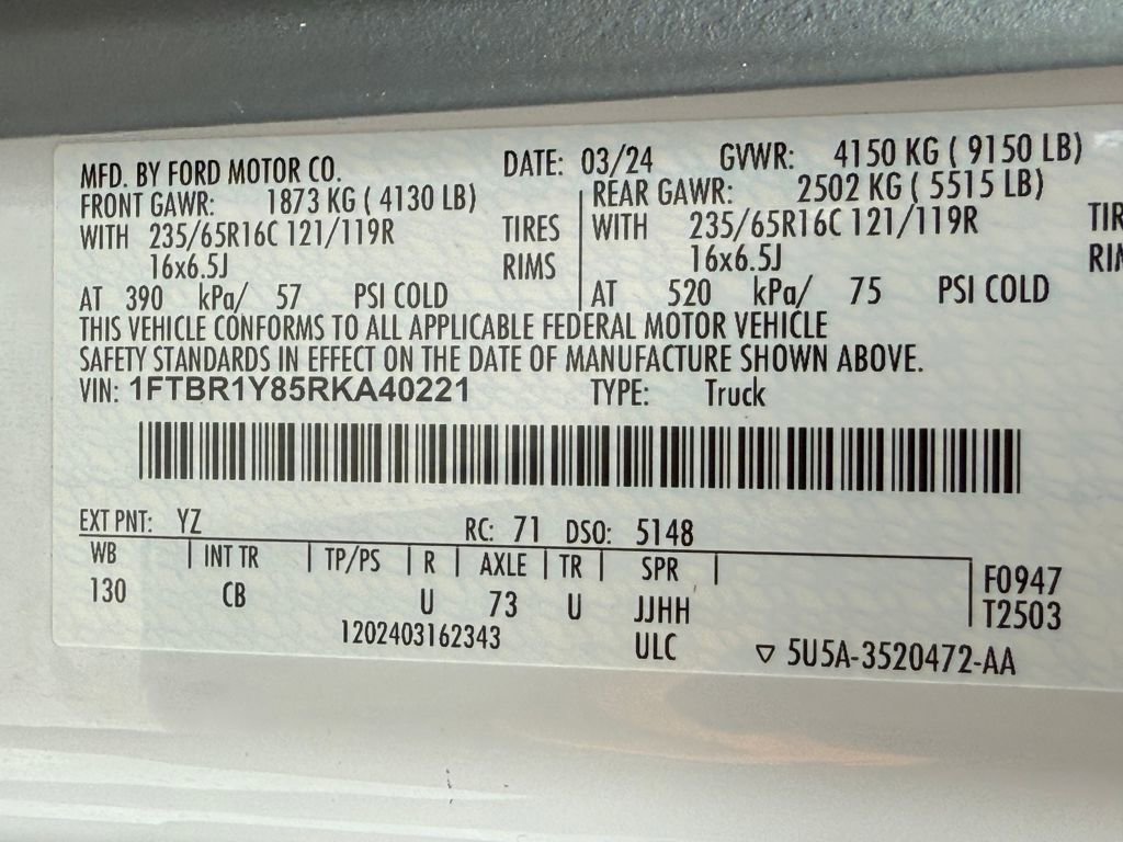 Certified 2024 Ford Transit 250 Base w/ Exterior Upgrade Package image 25