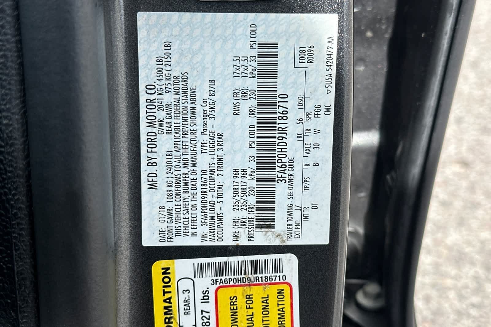 Certified 2018 Ford Fusion SE w/ Fusion SE Technology Package FWD image 27