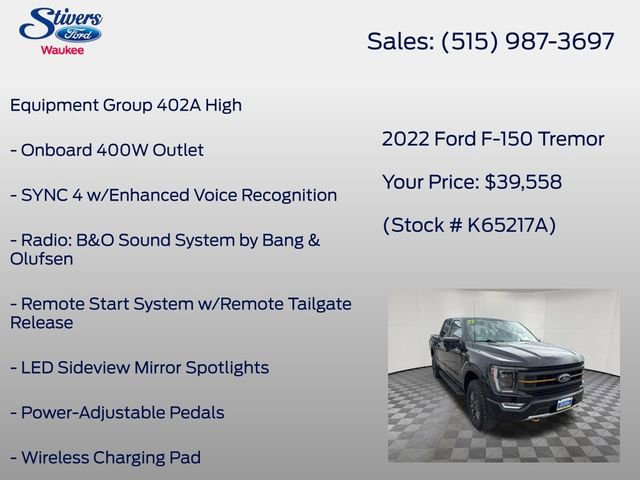 Certified 2022 Ford F150 Tremor w/ Equipment Group 402A High AWD/4WD image 16