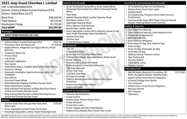 Used 2022 Jeep Grand Cherokee L Limited AWD/4WD image 3