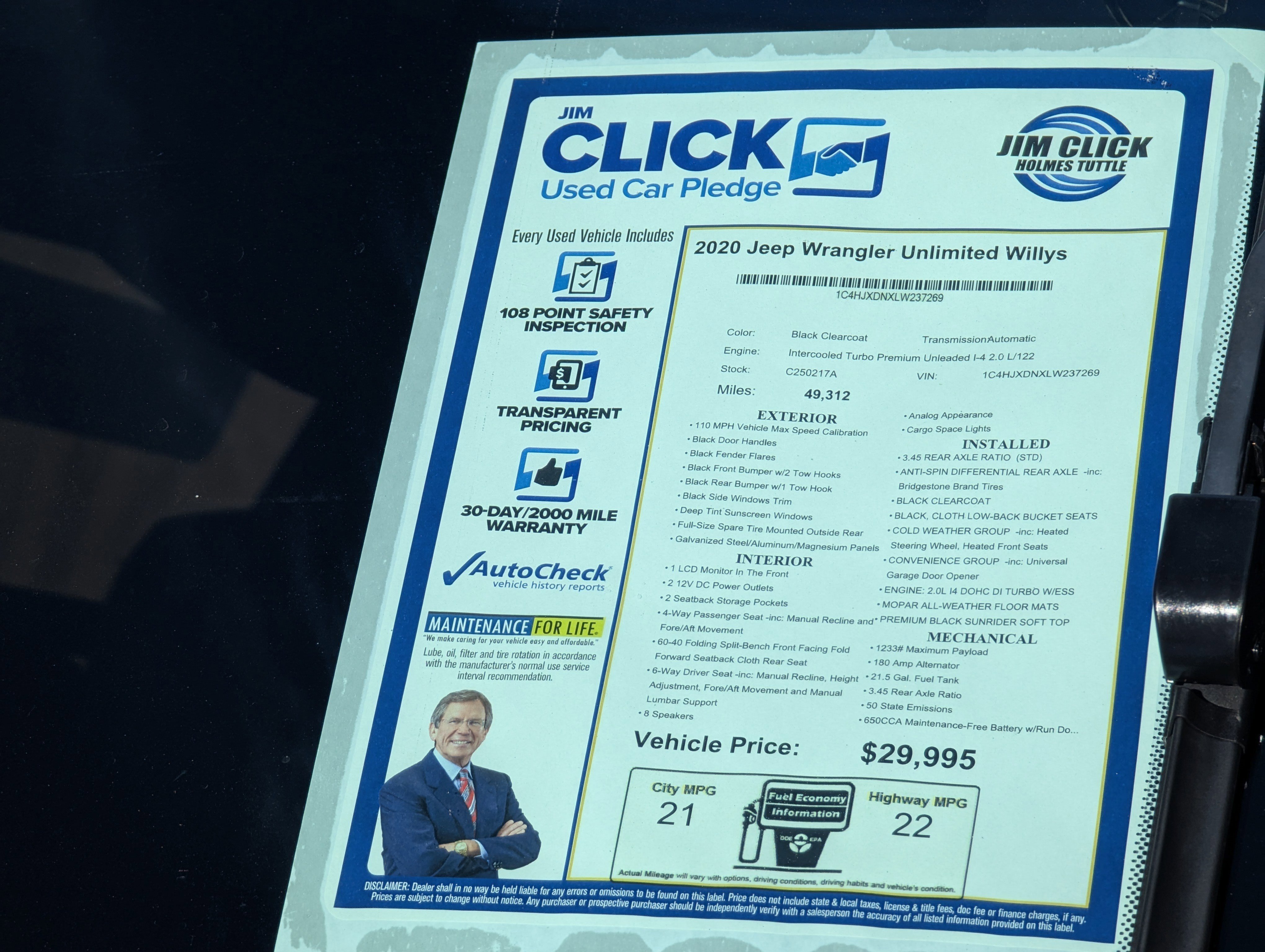 Used 2020 Jeep Wrangler Willys image 13