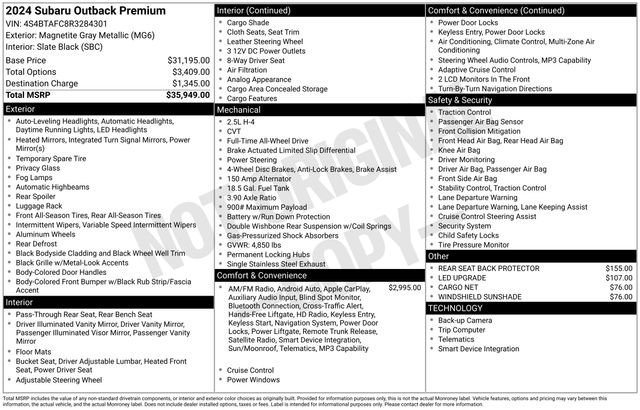 Used 2024 Subaru Outback Premium image 37