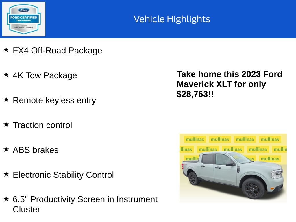 Certified 2023 Ford Maverick XLT w/ Equipment Group 300A Standard AWD/4WD image 18