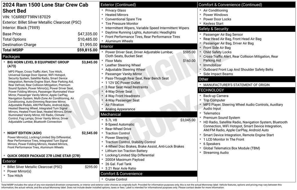 Used 2024 RAM 1500 Lone Star RWD image 33