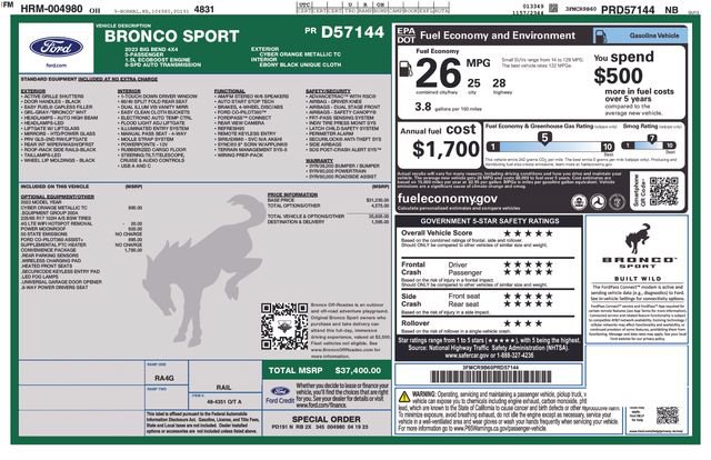 Certified 2023 Ford Bronco Sport Big Bend w/ Convenience Package AWD/4WD image 5