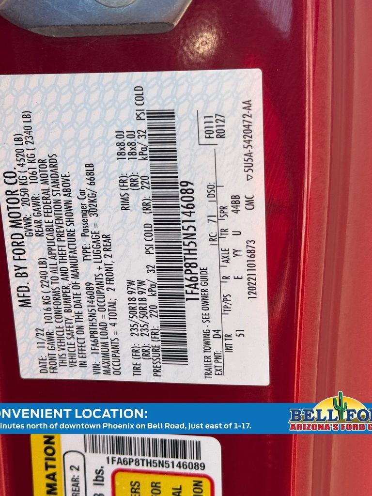 Certified 2022 Ford Mustang Premium w/ Equipment Group 201A RWD image 34