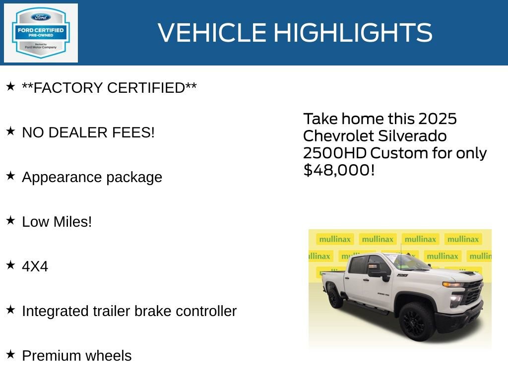 Used 2025 Chevrolet Silverado 2500 Custom w/ Custom Blackout Package image 13