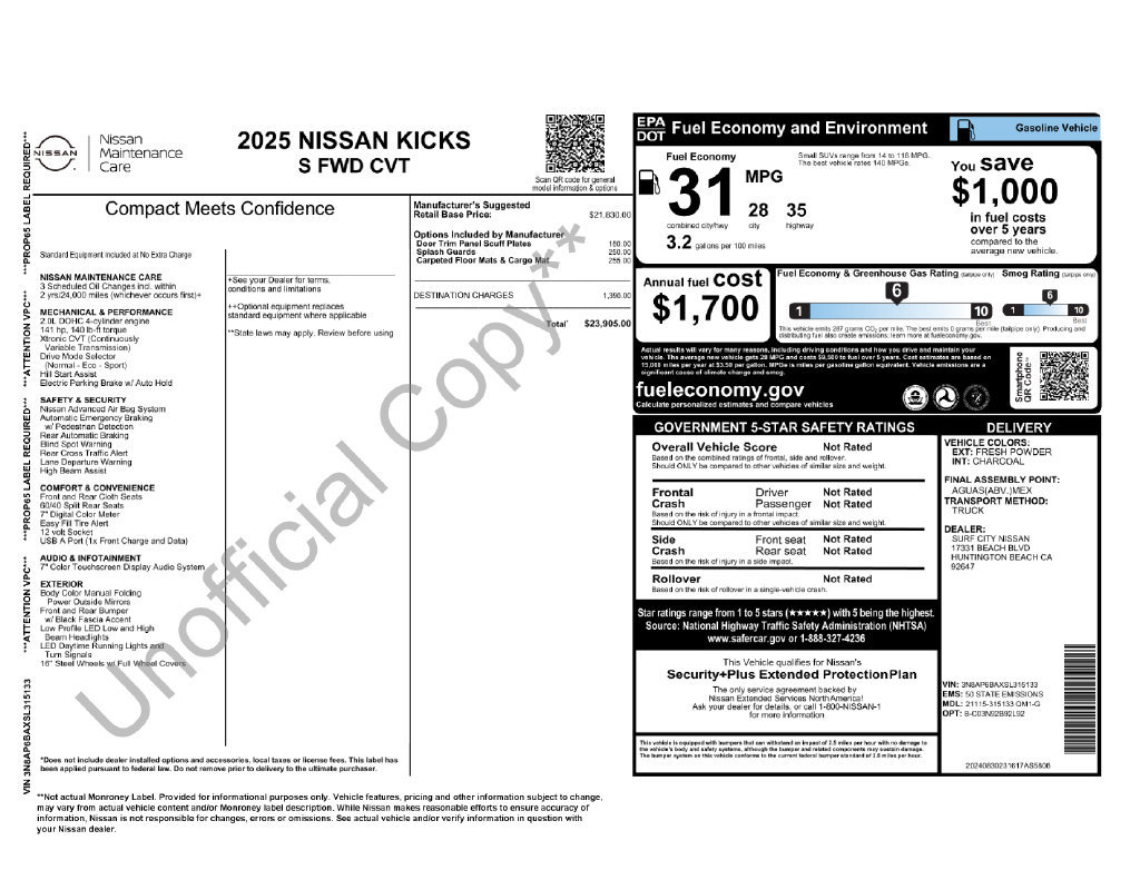 Used 2025 Nissan Kicks S FWD image 3