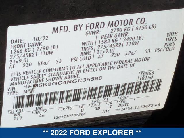 Certified 2022 Ford Explorer ST w/ Equipment Group 401A AWD/4WD image 24