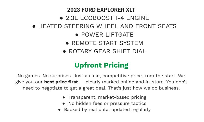 Certified 2023 Ford Explorer XLT w/ Equipment Group 202A