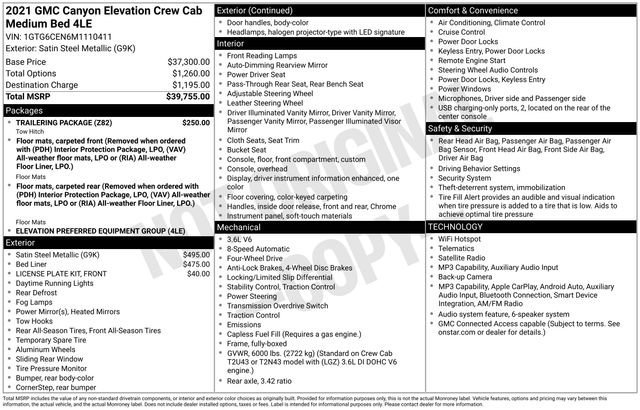 Used 2021 GMC Canyon Elevation w/ Trailering Package image 11