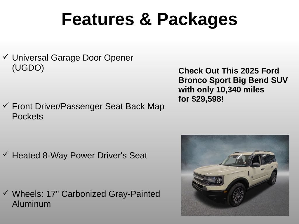 Certified 2025 Ford Bronco Sport Big Bend w/ Convenience Package AWD/4WD image 8