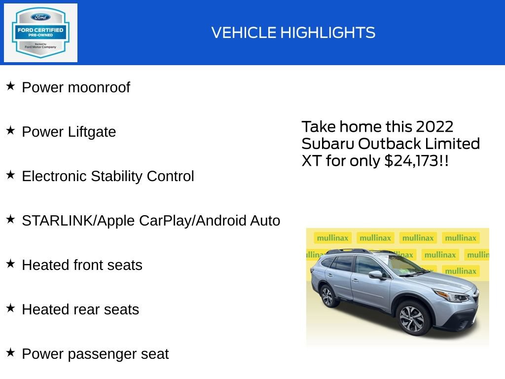Used 2022 Subaru Outback Limited XT w/ Popular Package #2 AWD/4WD image 19