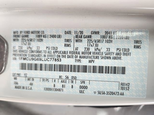 Certified 2020 Ford Escape SE image 28