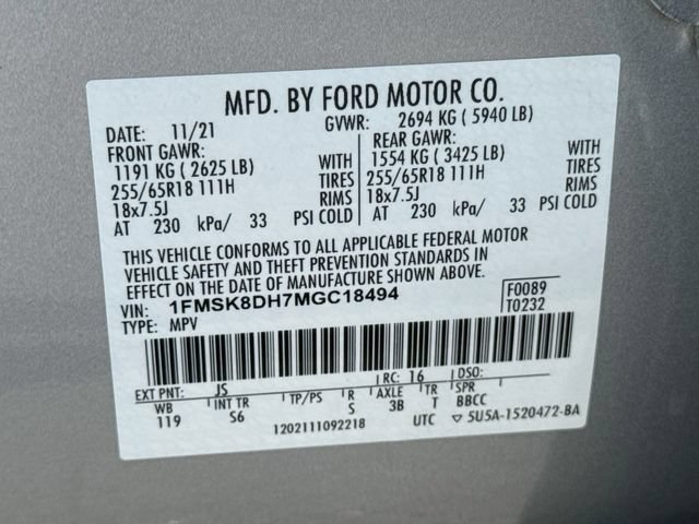 Certified 2021 Ford Explorer XLT w/ Equipment Group 202A AWD/4WD image 40