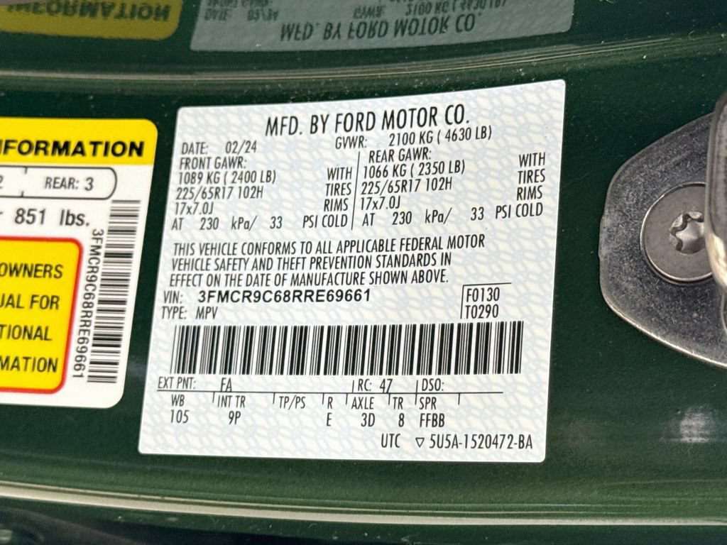 Certified 2024 Ford Bronco Sport Outer Banks AWD/4WD image 31