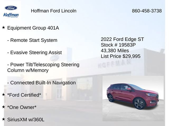 Certified 2022 Ford Edge ST w/ Equipment Group 401A AWD/4WD image 18