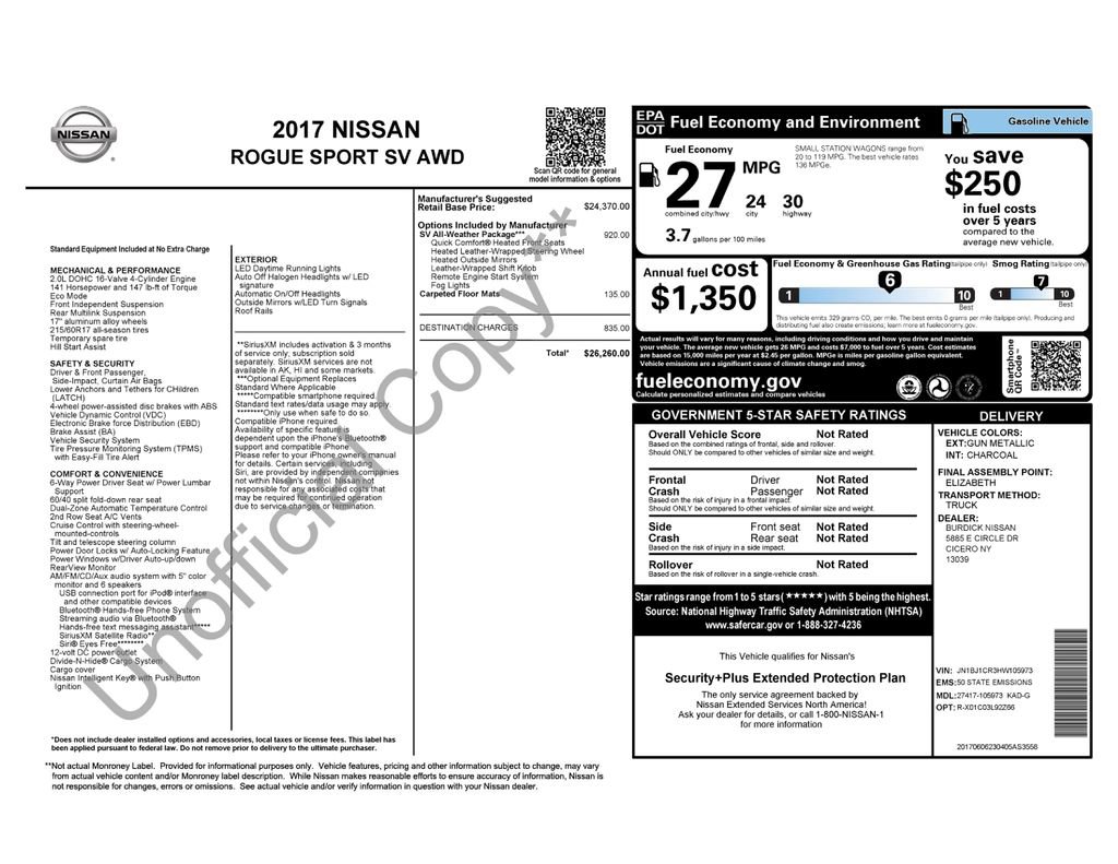 Used 2017 Nissan Rogue Sport SV w/ SV All-Weather Package image 2