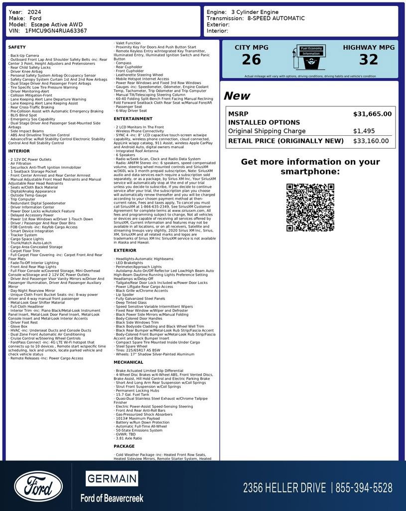 Certified 2024 Ford Escape Active image 28