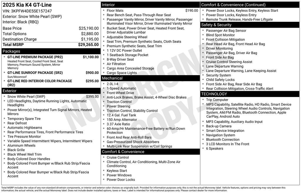 Used 2025 Kia K4 GT-Line w/ GT-Line Premium Package FWD image 7