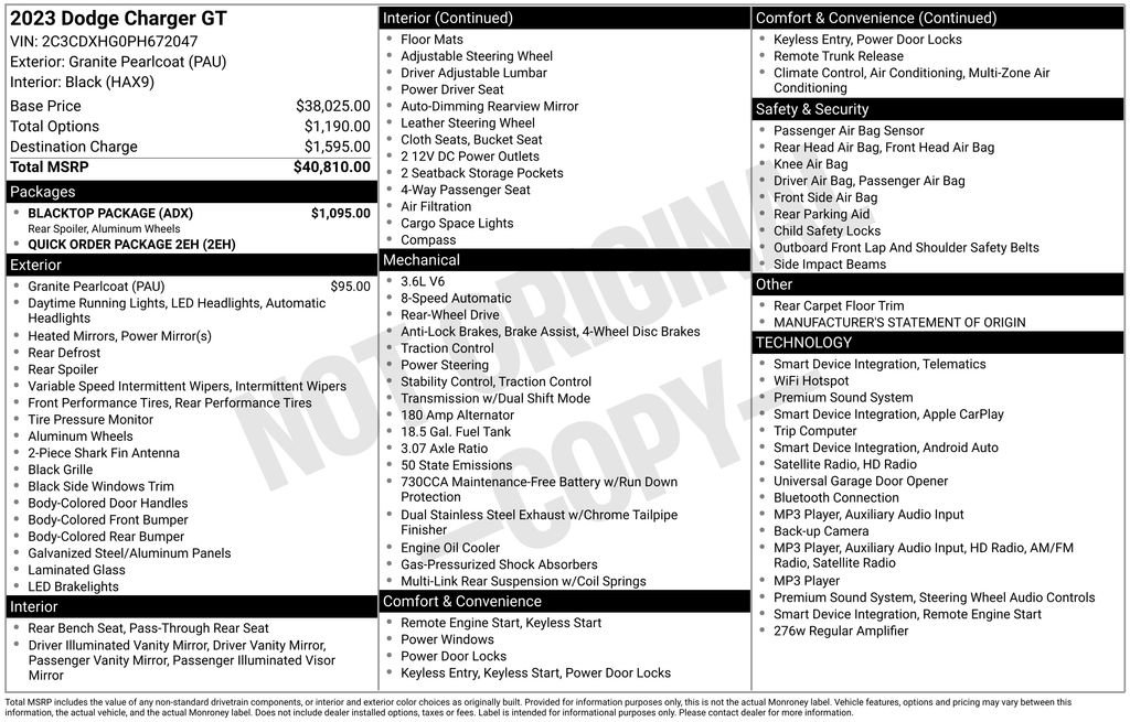 Used 2023 Dodge Charger GT w/ Blacktop Package RWD image 7
