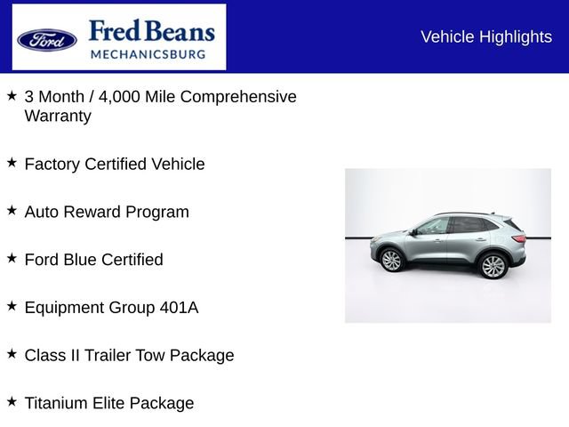 Certified 2022 Ford Escape Titanium w/ Titanium Elite Package AWD/4WD image 7