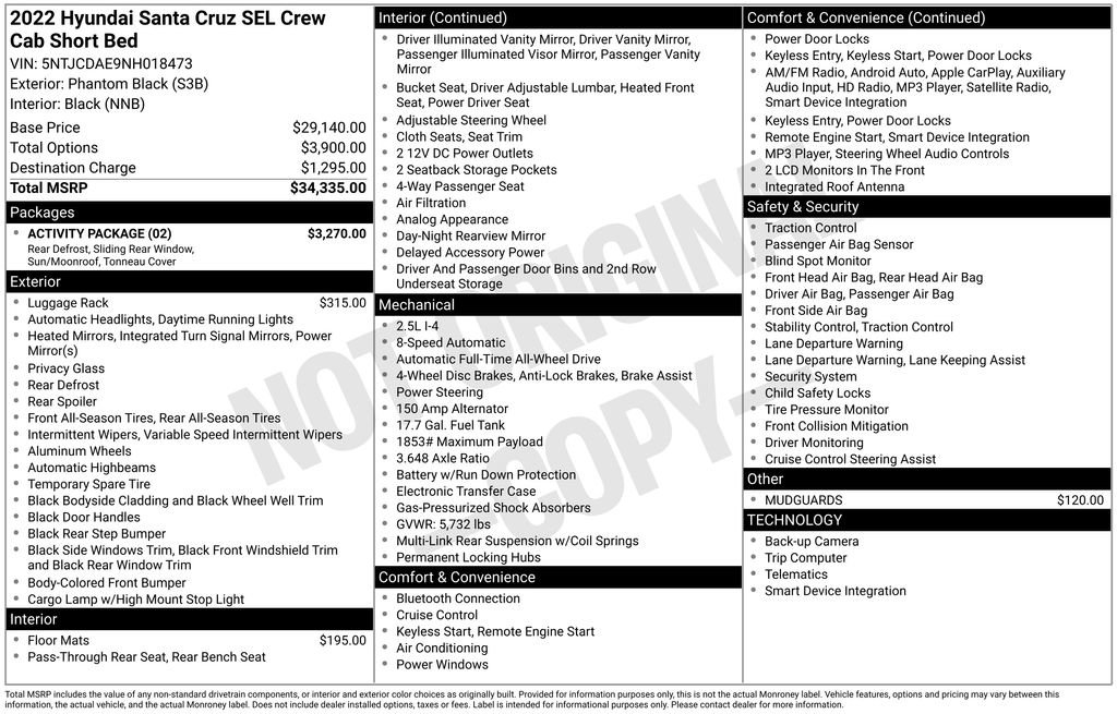 Used 2022 Hyundai Santa Cruz SEL w/ Activity Package image 6