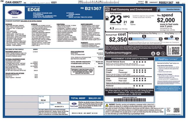 Certified 2024 Ford Edge Titanium w/ Equipment Group 301A AWD/4WD image 33