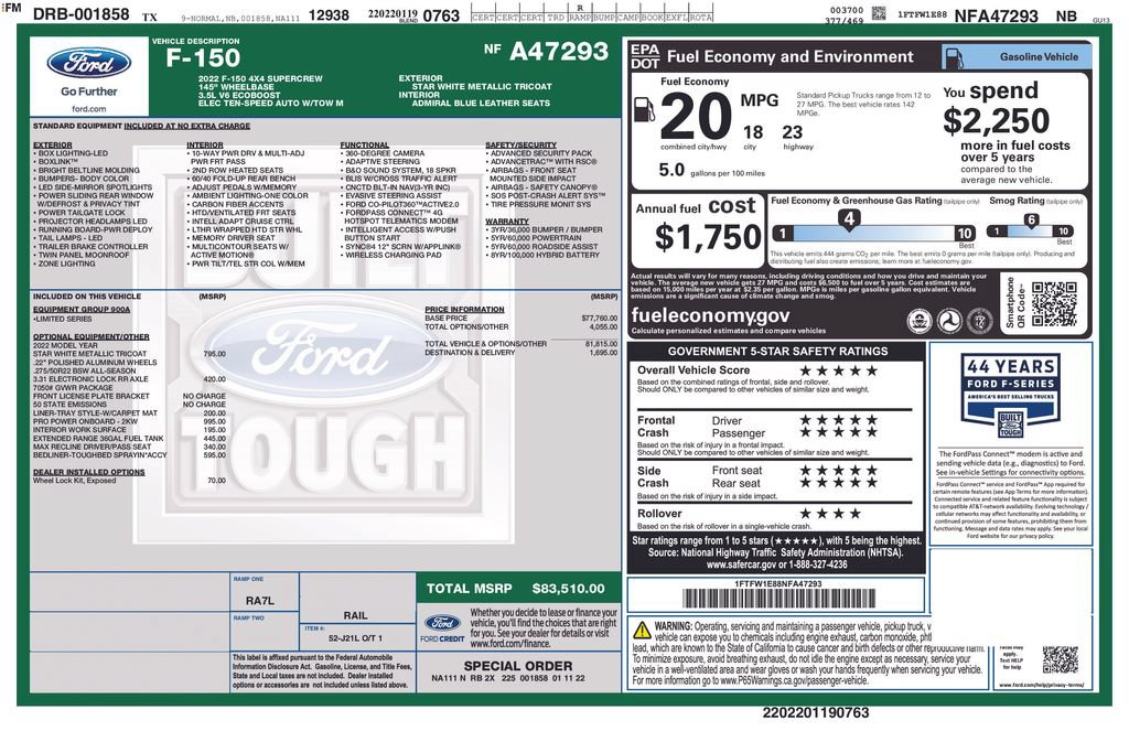 Certified 2022 Ford F150 Limited AWD/4WD image 28