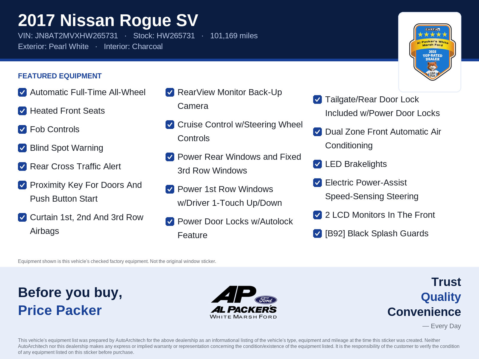 Used 2017 Nissan Rogue SV AWD/4WD image 10