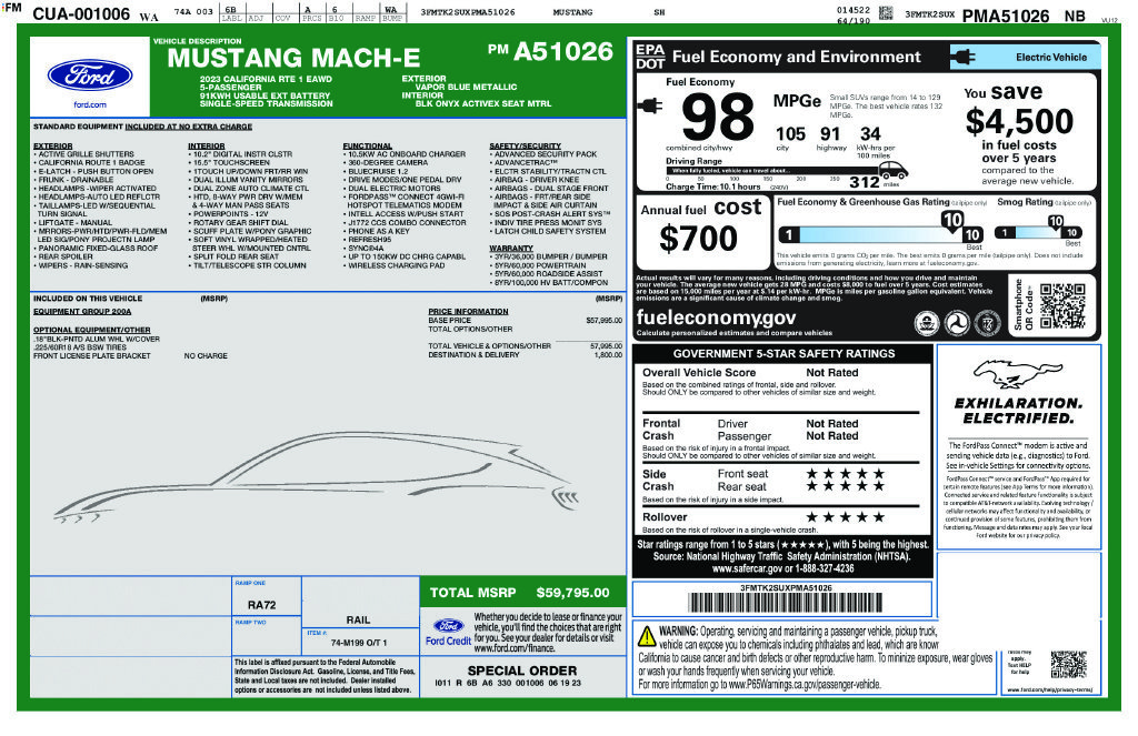 Certified 2023 Ford Mustang Mach-E California Route 1 AWD/4WD image 49