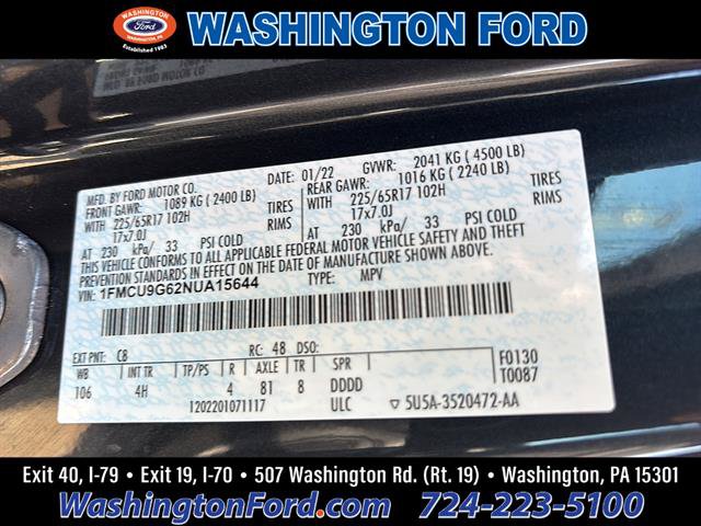 Certified 2022 Ford Escape SE w/ Convenience Package AWD/4WD image 21
