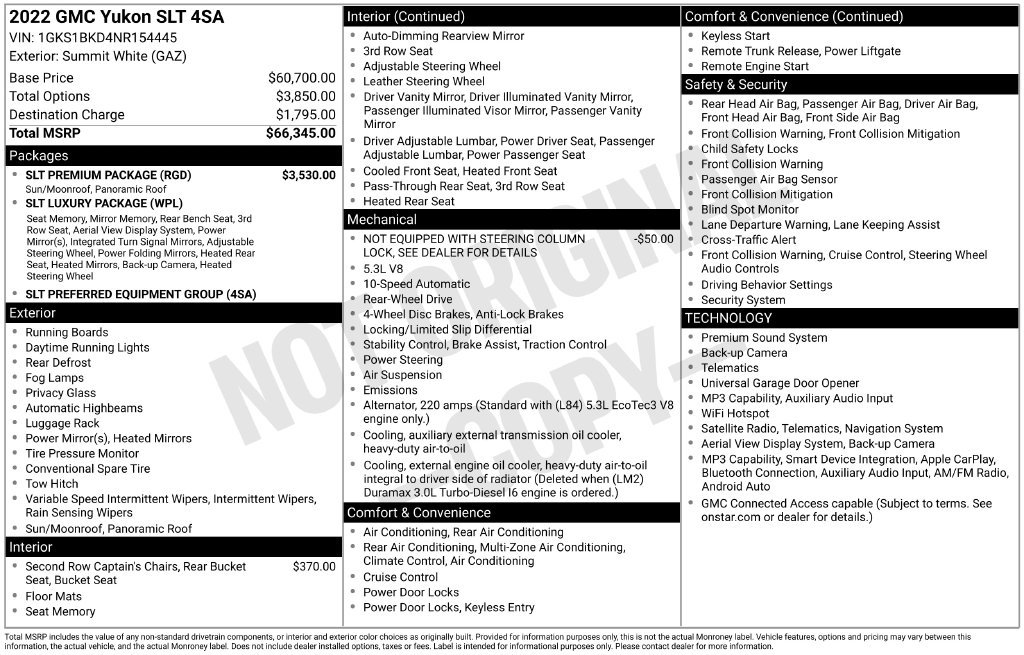 Used 2022 GMC Yukon SLT w/ SLT Premium Package RWD image 2