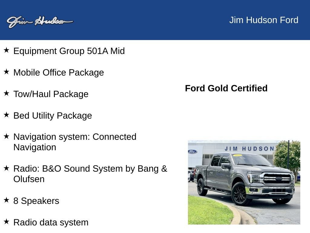 Certified 2025 Ford F150 Lariat w/ Equipment Group 501A Mid AWD/4WD image 12
