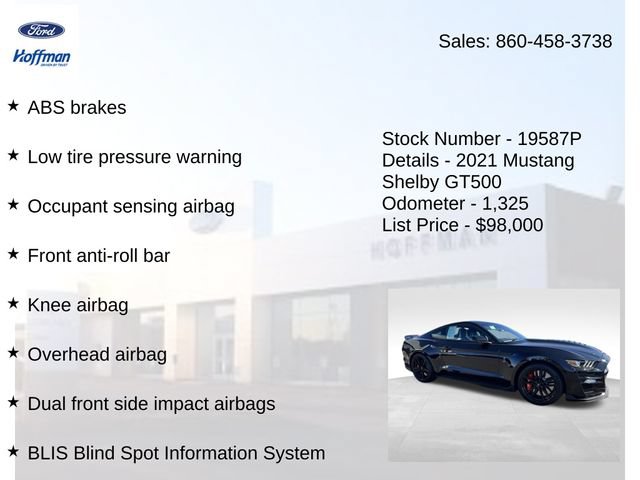 Certified 2021 Ford Mustang Shelby GT500 w/ Technology Package RWD image 22
