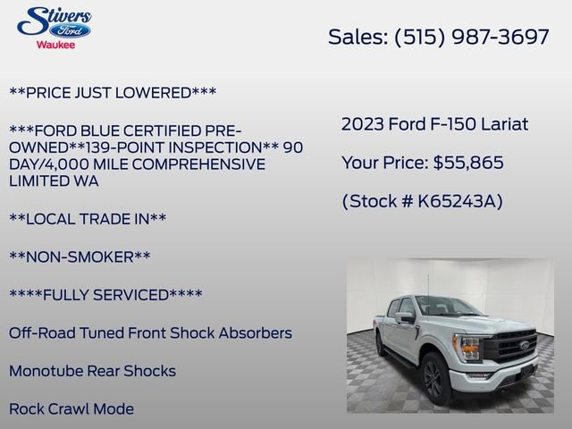 Certified 2023 Ford F150 Lariat w/ Max Trailer Tow Package AWD/4WD image 28