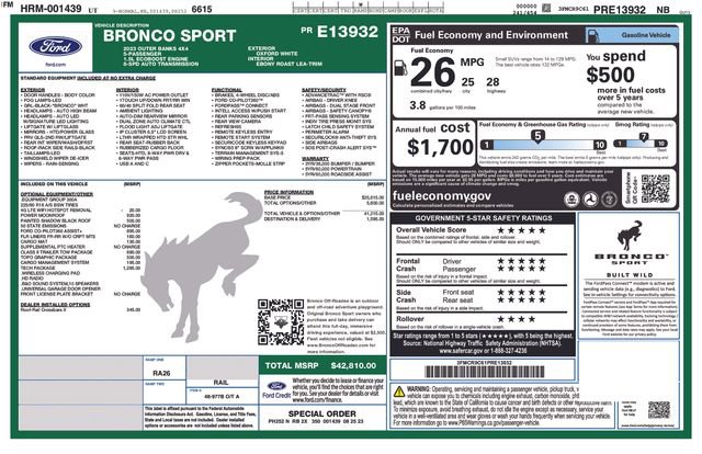 Certified 2023 Ford Bronco Sport Outer Banks w/ Tech Package image 29