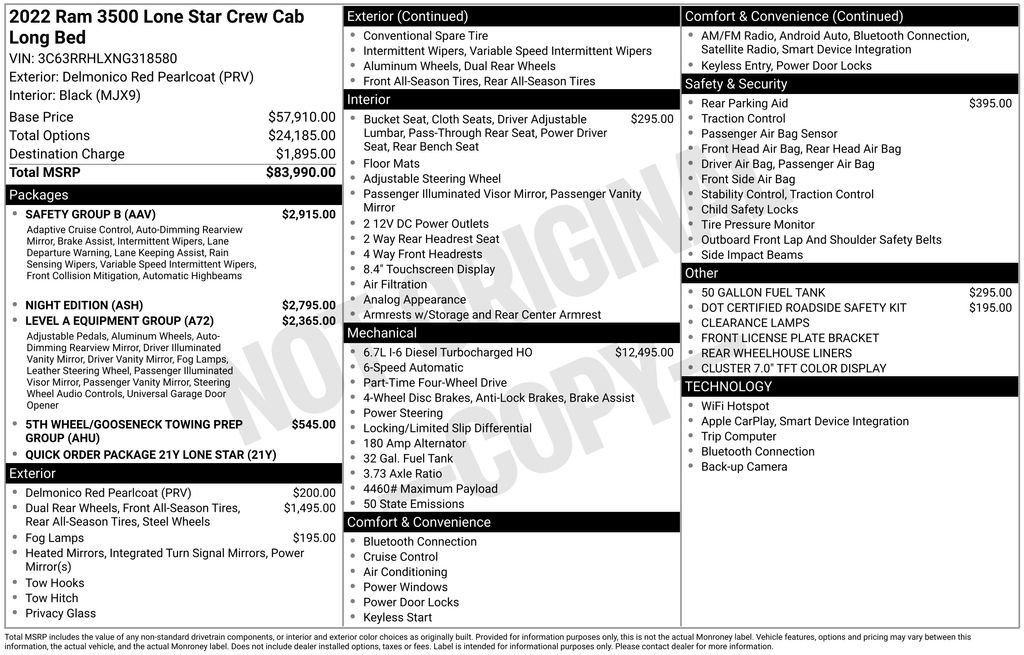 Used 2022 RAM 3500 Lone Star w/ Safety Group B AWD/4WD image 31