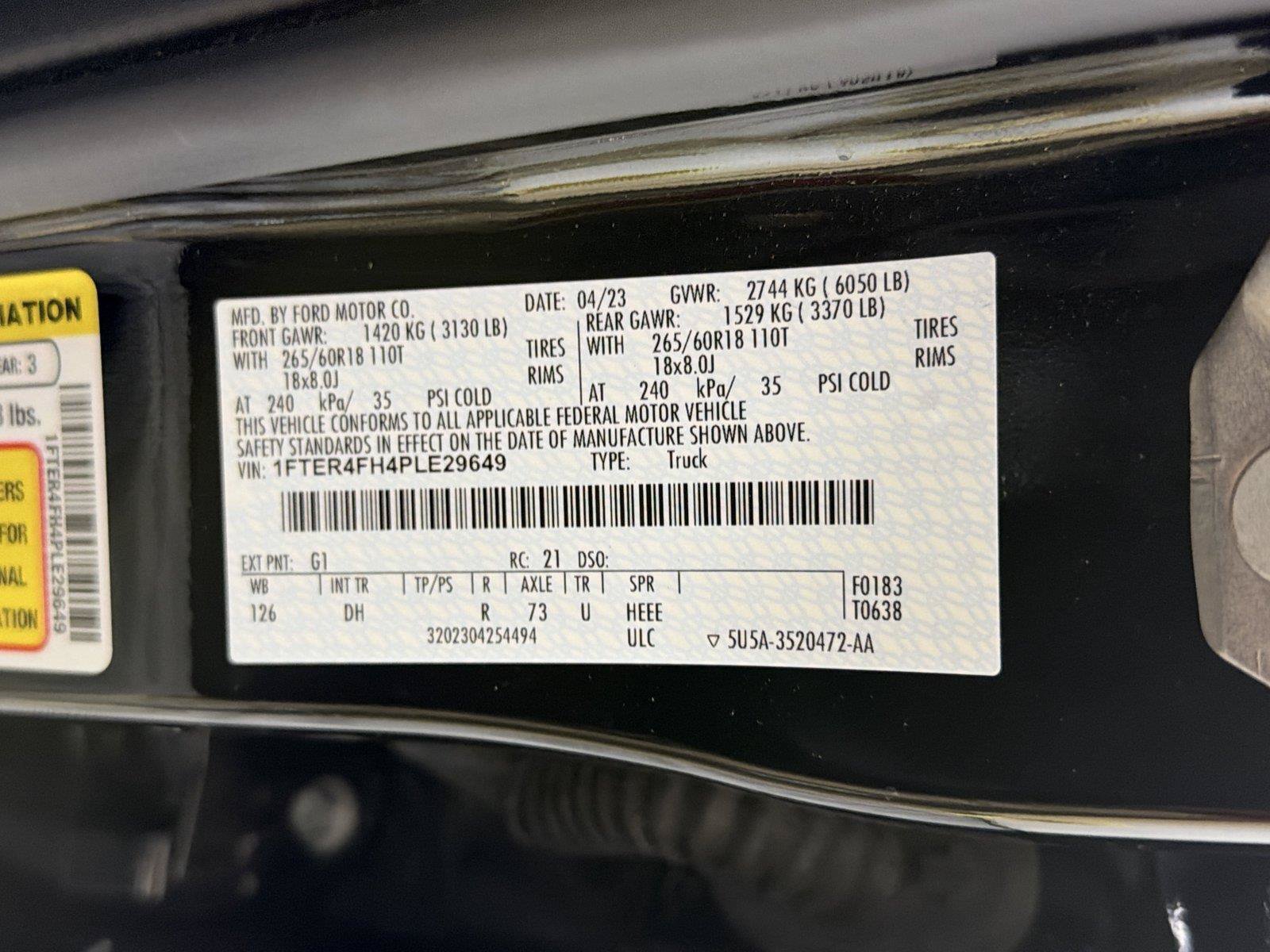 Certified 2023 Ford Ranger Lariat w/ Equipment Group 501A High AWD/4WD image 32