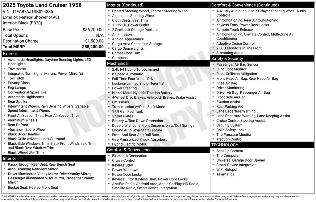 Used 2025 Toyota Land Cruiser 1958 AWD/4WD image 10